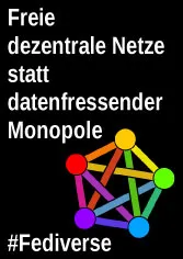Freie dezentrale Netze statt datenfressender Monopole. Fediverse-Logo #Fediverse